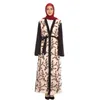 Etniska kläder Dubai Women Muslim Abaya Open Cardigan Brodery Kaftan Vintage Loose Prayer Dresses Elegant Party Kimono Arab Jilbab Robe