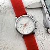 2022 Luxury heren horloges alle wijzerplaten werken Quartz kijken hoogwaardige Europees topmerk chronograaf rubberen rubberen rubberen mode zes naaldwerk groothandel montre