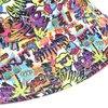 Vårens sommartecknade graffiti hink hatt för kvinnor män utomhus vikbar bob fiskare hatt flickor pojkar panama sol hatt 220506