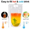 100Pcs/Lot 500ML Frosted Drink Pouches Clear Transparent Plastic Bag Juice Stand Up Spout Spout Fruit Juice Pouches Wholesale LX4881