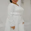 Biały Caftan Algierski suknia ślubna 2022 Plus Size Długi rękaw Kombinezon Boho Suknie ślubne z Pantsuit Koronki Koronki Muzułmańska Bride Party Suknie Sexy Robe de Mariée