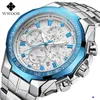 2022 WWOOR Haute Qualité Sept Aiguille Homme Motion Section Acier Apporter Quartz Étanche Montre-Bracelet Chronographe Montres En Gros Montres