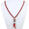 Sötvatten röd pärla bib choker halsband smycken kvinnor lady uttalande fest gåva