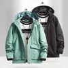 Men's Jackets Couples Oversized Outdoor Detachable Hooded Waterproof Jacket Multi-pocket Tooling Autumn Korean Fashion Zip Up HoodieMen's