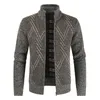 Negizber Autumn Winter Mens tröja Casual Stand Collar Thick Cardigan Fashion Warm Coats 201221