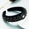 Padded Big Rhinestone Headband Bejewelled Crystal Velvet Wide hairband Party Headwear Hair Accessories for Women Girls