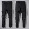 Модные мужские джинсы мужские бренды джинсы Слим мотоцикл-байкер-байкер-джинсовые штаны Размер 28-40