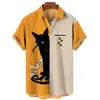 メンズカジュアルシャツ夏のカスタム3Dメンズスタイルかわいい魅力的な魅力的な子猫パターンファッションデザイナーハワイアンシャツマンのELDD22