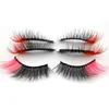 5 Pairs New faux Eyelashes colored lashes pink blue lashes Color Messy False Fluffy Colorful with buttery