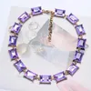 Chokers Purple Yellow Blue Glass Crystal Necklaces Jewelry For Women Simple Statement Charm Necklace FemmeChokers