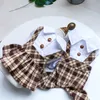 Chemise de vêtements pour chiens combinaison de combinaison et robes vêtements d'amant d'école pour chiens yorkov petits chiots animaux reproduisent un chat de compagnie pantalon d'été chihuahua 6111