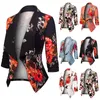 Kadınlar Suits Blazers Kadın Çiçek Baskı Kat İnce Hardigan İş Ofis Takım 3/4 Kollu Ceket resmi Sonbahar Kış Blazer Femmewomen