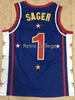 SJZL98＃1 Kevin Hart＃1 Craig Sager Harlem Globetraters Throib Basketball Jersey Stitchedカスタマイズされた任意の名前と番号