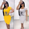 2022 Summer Designer Dresses for Women Fashion Mini Clothes One Piece Set High Quality Elegant Luxury Fashion Letter Print Street Wear K234