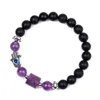 Argent Main Mauvais Œil Guérison Cristal Pyramide Perles Bracelets pour Femmes Hommes Brins Reiki Énergie Positive Pierre Précieuse Bracelet Chakra Orgone Mat Onyx Bijoux