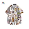 Miyazaki Hayao My Neighbor Totoro Camisa de hombre Spirited Away Camisa hawaiana Impresión 3D Verano Casual Camisas de playa Manga corta 220401