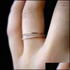 Bandringen Sieraden 2pc/Set Hoogwaardige Tiny Creative Twisted Designer Gold Cepated Couple Ring For Women Ladies Wedding en DH0O7