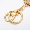 Mode Rhinestones Blinkande Parfymflaska Keychain Vacker läppstift Keychain Key Ring Exquisite Kvinnors Crystal Charm Gift