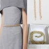 TopSelling Goldene Taillenketten Damen Luxus Kupfer Metallgürtel Kleid Eleganter Schmuck im Sommer High-End-Qualität Geschenk für Freundin Designer Klassischer Luxus