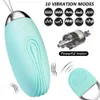 10 Frekvens Wireless Remote Control G-Spot Vibrators USB Laddning Klitoris Stimulera Jump Egg Vibrator Sexiga leksaker för kvinnor