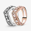 100% 925 Sterling Silver Sparkling Marquise Double Wishbone Ring for Women Wedding Wedding Fashion Engagement Jewelry Accessories206Q