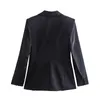 Kvinnors kostymer Blazers Autumn 2022 Elegant Office Wear Black Blazer Kvinnor Turn-Down Collar Long Sleeve Jacket Rockar Female Slim Tops CD8611