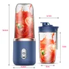 6 blades Juicer Cup USB Charging Fruit Squeezer Blender Food Mixer Ice Crusher Plastic Juicer Machine