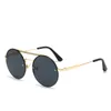 Vintage stil runda solglasögon för kvinnor designer män solglasögon ramlösa metallramar polarisatorer ny färg sommar vacker uv400 körglas