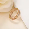 Designer Rings Titanium Steel Roman Numerals 18k Rose Gold Lovers Couples Birthday Fashion Jewelry Men's Wedding Promise Ring Women's Gifts A0ay#