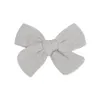 Nieuwe 3.8 "Effen Bows Haarspeldjes Baby Mousseline Katoen Haar Boog Haarspelden Meisjes Haar Boog Kids Knotbow Haarspeldjes Kid hoofddeksels