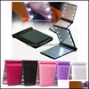 Mirrors Home Decor Garden Ll Led Makeup Mirror Cosmetic 8 Leds Folding Portable Square Cosmetics Pocket For Women Girl Dh72C