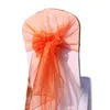 10pcs 65x275cm White Organza Chair Sashes Wedding Chair Tie Bow Hotel Party Banquet Event Chair Cover Knot Blue Pink Decoration