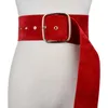 Ceintures larges femme ceintures de fête Cummerbunds Vintage ceinture en daim pour femmes grande boucle carrée sangle jupe robe ceintures