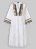 VONDA Summer Beach Dress Women Sundress Stampa vintage con scollo a V Party Bohemian Vestido Abito casual 220713