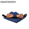 Houten bowtie zakdoek manchetknopen stelt huwelijk bruidegom houten bowknots gravatas para home bruiloft kerst elanden nek stropdassen