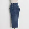 Kjolar kvinnliga sommar mode sexig stor ficka slits denim blyerts l￥nga maxi jeans kvinna kl￤dkjolar kjolar