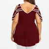 Luźne bluzki damskie topy uliczne zużycie na ramię koronkowe koszulki Tunikowe TUNIC TUNInikowe ubranie plus duży rozmiar 3xl 4xl 5xl 220526