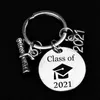 Keychains rostfritt stål Klass 2022 Graduation Keychain Souvenir Keyring Jewelry Gift Keychains Fier22