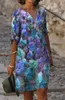 2024SS Casual Dresses Elegant Women Dress Summer Vintage Print V-Neck Half Sleeve A-Line Sundress 2022 Fashion Female Loose Vestidos