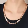 plating 18K rose gold 7MM Cuban chain Hip hop man Necklace 15 18 20 22 24 26 28 30 32 inch Fashion jewelry