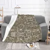 Multicam Knitted Blankets Camouflage Flannel Throw Blanket Bed Sofa Decoration Lightweight Bedspreads 220616