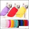 Sublimacja Puste DIY Dog Odzież Bawełniana Odzież Biała Kamizelka Półka Koszulki Pet Solid Color T Shirt dla małych Psy Kot Red Blue Yellow Drop de