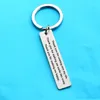 1x5 cm merci d'être entré dans ma vie en acier inoxydable rond en métal lettre porte-clés anneaux pour hommes femmes clés de voiture anneau pendentif ami cadeau en gros