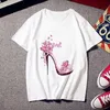 Dames t-shirt wvioce schattige roze hoge hakken print vrouwen t shirt zomer casual korte mouw dames witte t-shirt tops mode o nek-stukken