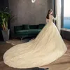 Diğer Gelinlik Altın Dantel Müslüman Elbise Büyük Trenle 2022 Yüksek Boyun Tam Kollu Elbise Vintage Bridal X