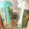 Nuove tazze portatili per shaker per insalata, tazze per insalate fresche da 1000 ml, contenitore per contenitori con forchetta, supporto per colazione, conservazione degli alimenti, bento box