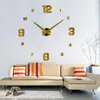 Horloges murales Design moderne grande horloge 3D bricolage Quartz montres de mode acrylique miroir autocollants salon décor à la maison HorlogeWallWall