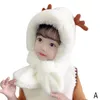 Caps & Hats Cute Antlers Beer Ear Hat Warm Plush Beanies Windproof Children's Novelty Fleece Casual Scarf Fashion Cap Winter Women R9N5C