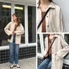 Jackets femininos BOTOL BULL Pocket Ladies Loose Manga Longa Mulheres Casado Collar Diário Casual Casual Solid Spring Autumn Moda fora