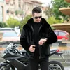 New Winter Imitation Mink Fur Coats Waterproof Mid-length Men Jacket Thick Hooded Faux Fur Jacket Male Black Overcoat G220804